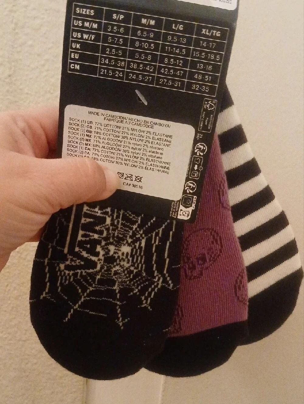 Vans Men's 3-Pack No-Show Socks - Black, White & Purple